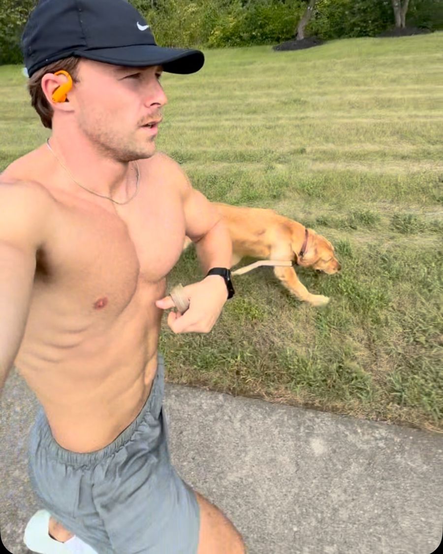Hunter running outdoors